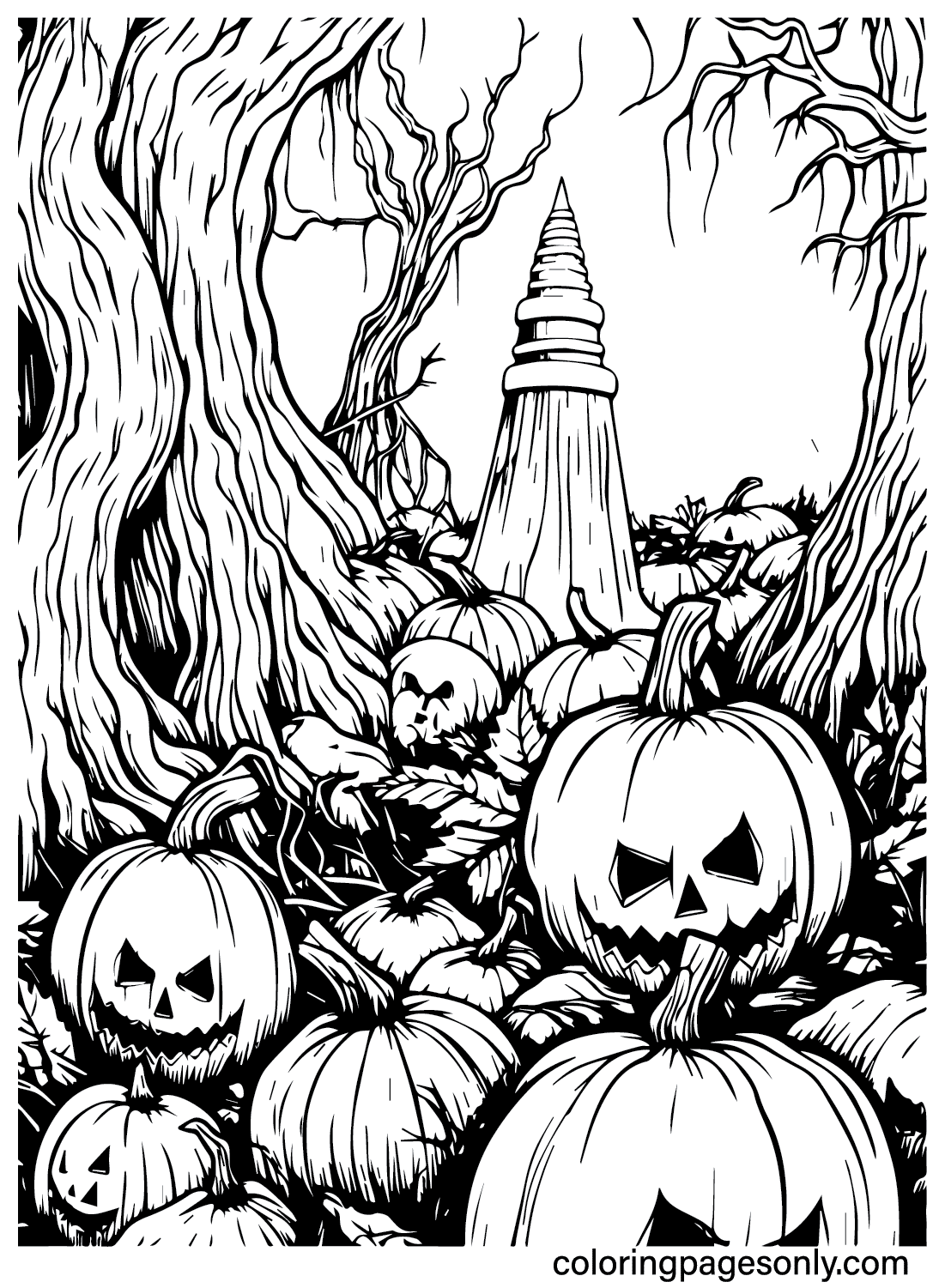 Super Scary Halloween Coloring Page - Free Printable Coloring Pages