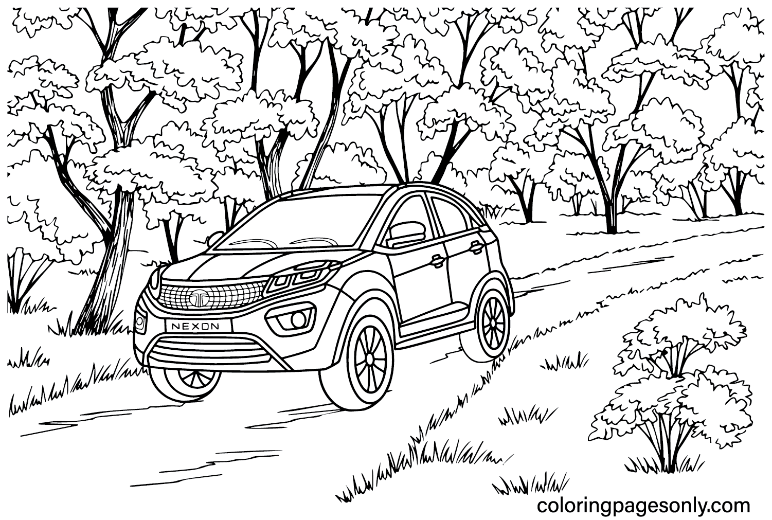 Tata Nexon CNG Coloring Page from Tata