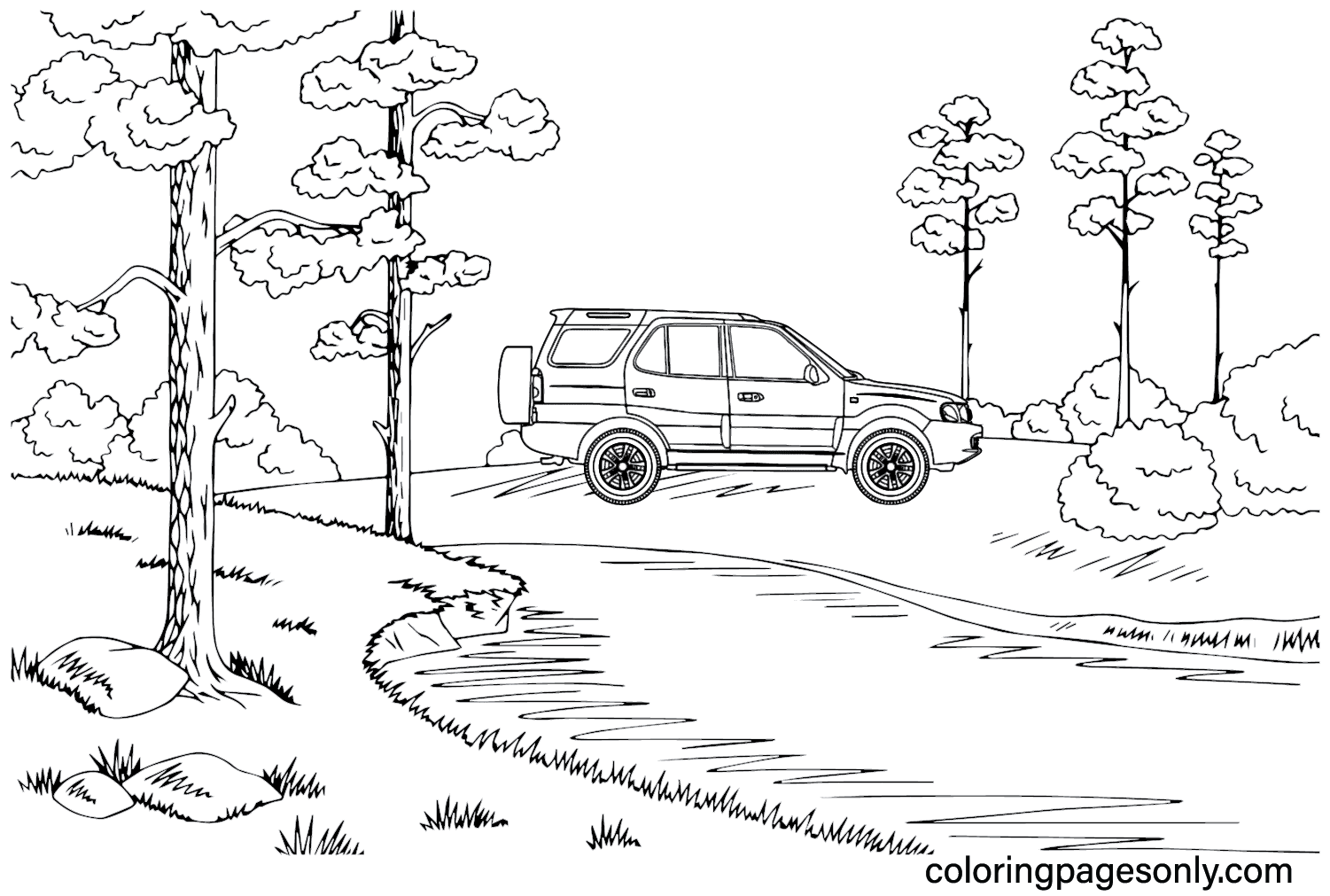 Tata Safari SUV Coloring Page from Tata