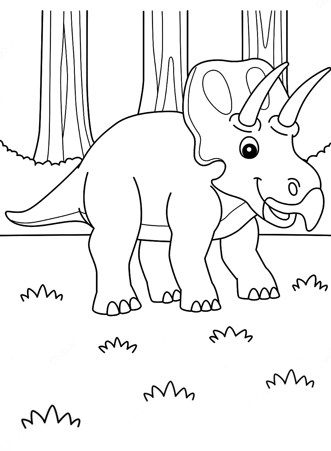 Triceratops kleurplaat