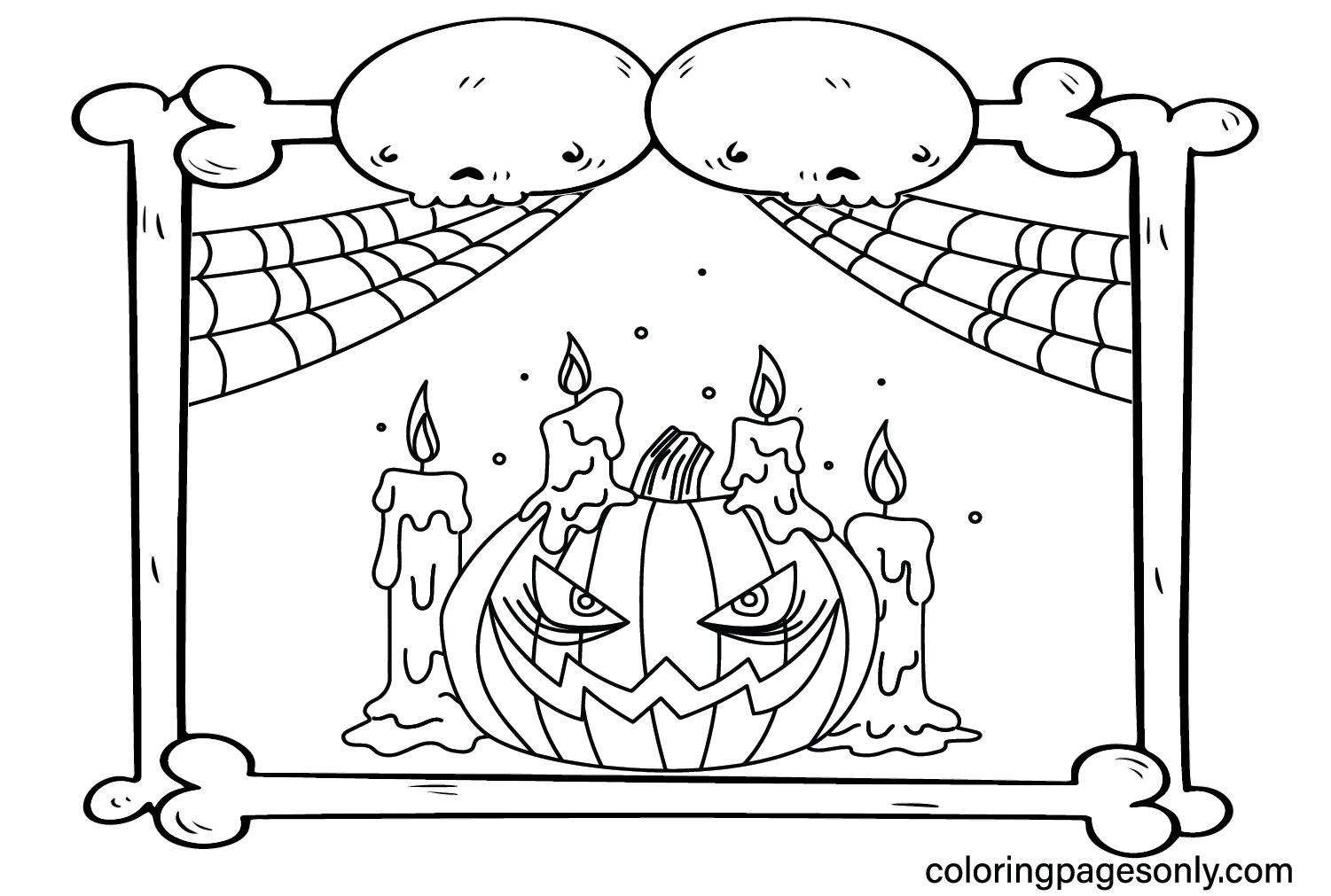 Trick or Treat Coloring Page PNG