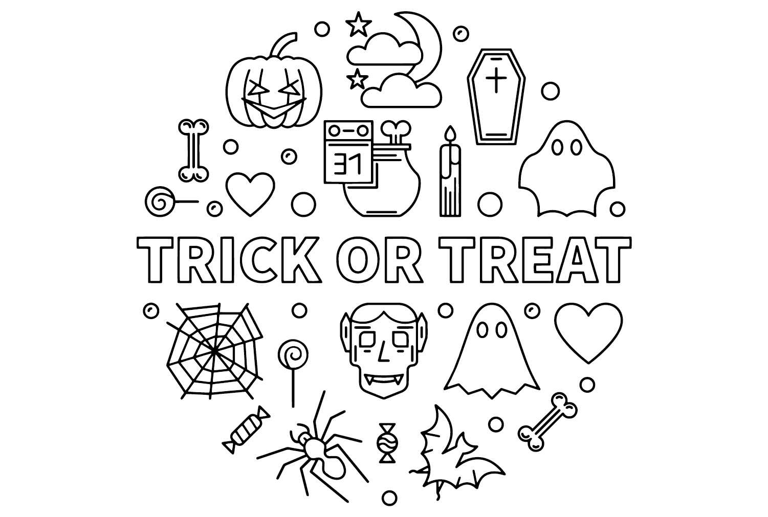 Trick or Treat Coloring Page from Trick or Treat