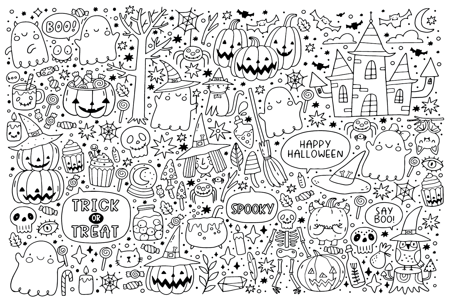 Trick or Treat Coloring Sheet