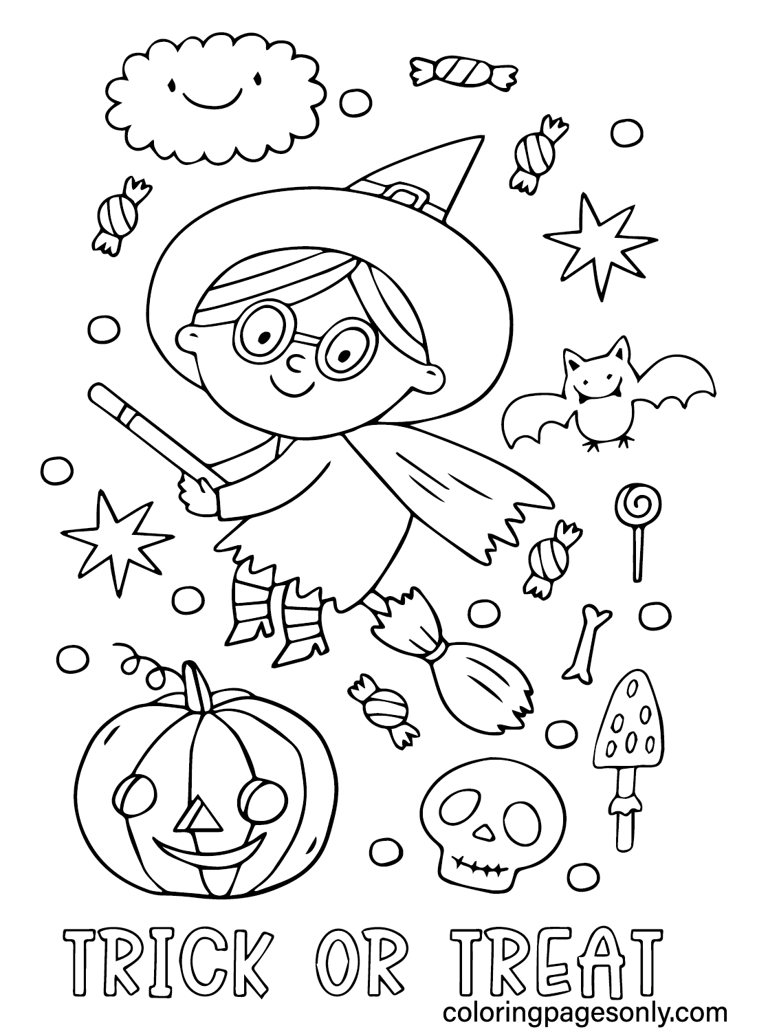 Trick or Treat Images to Color from Trick or Treat