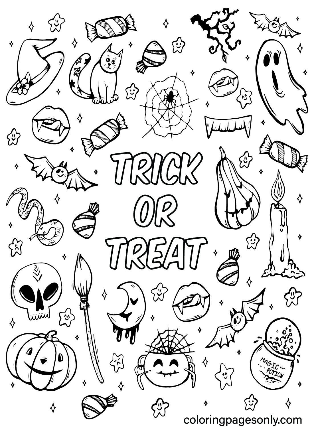 Trick or Treat to Color from Trick or Treat