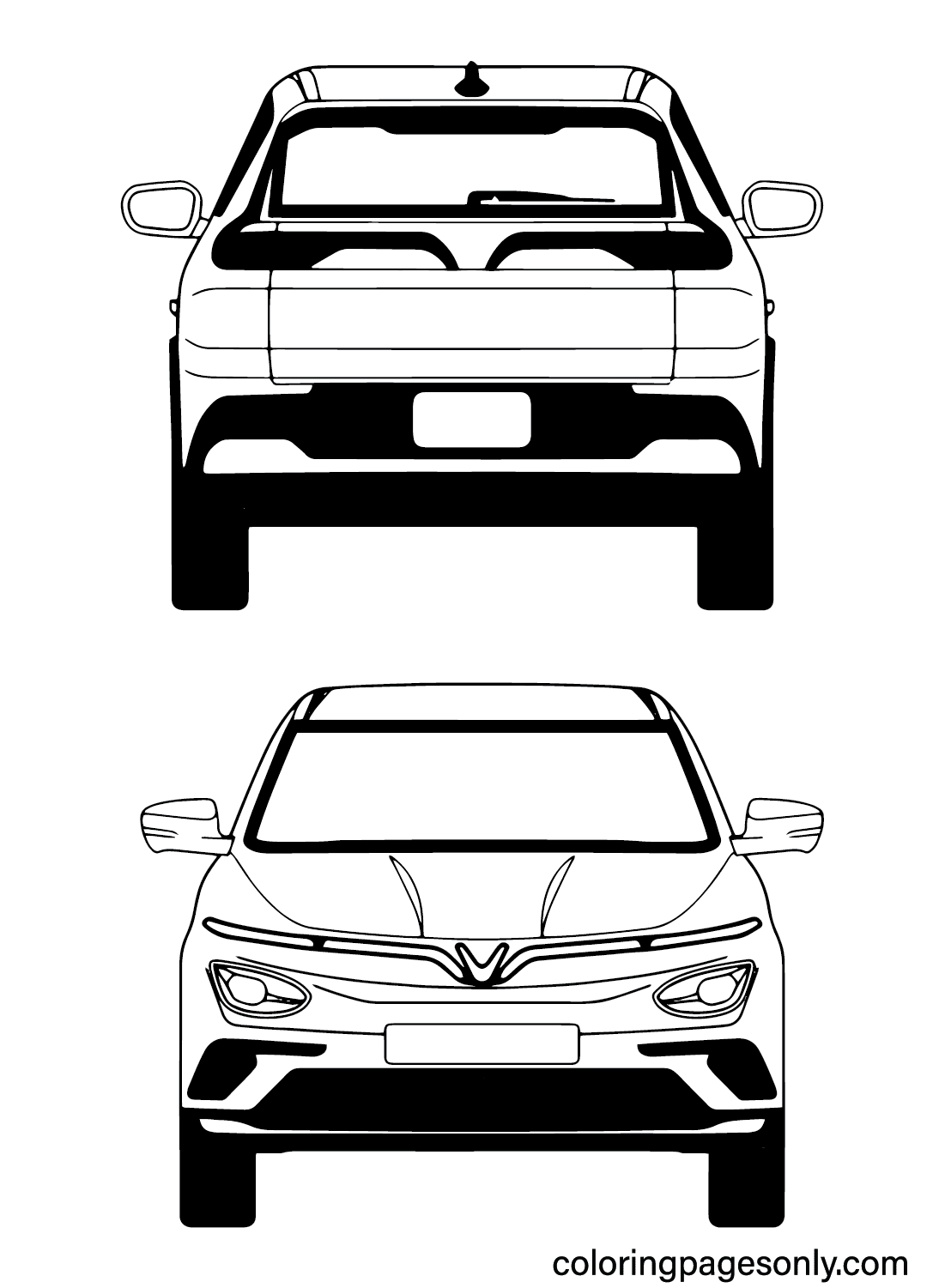 VinFast VF e34 Coloring Page from VinFast
