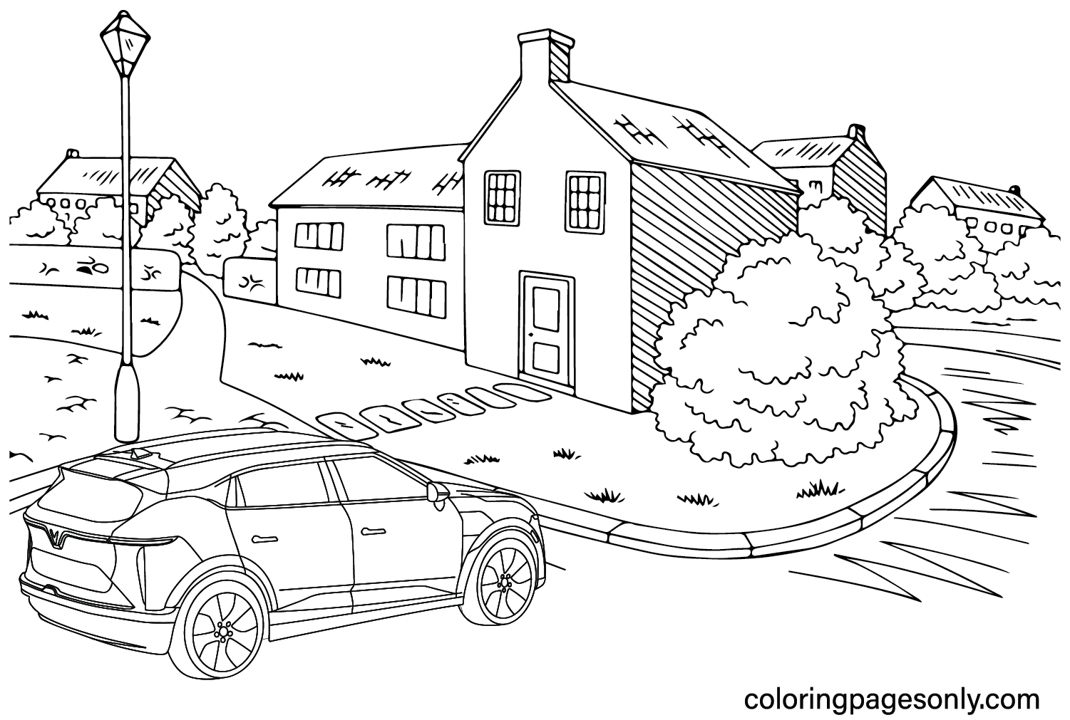 VinFast VF7 Coloring Page from VinFast
