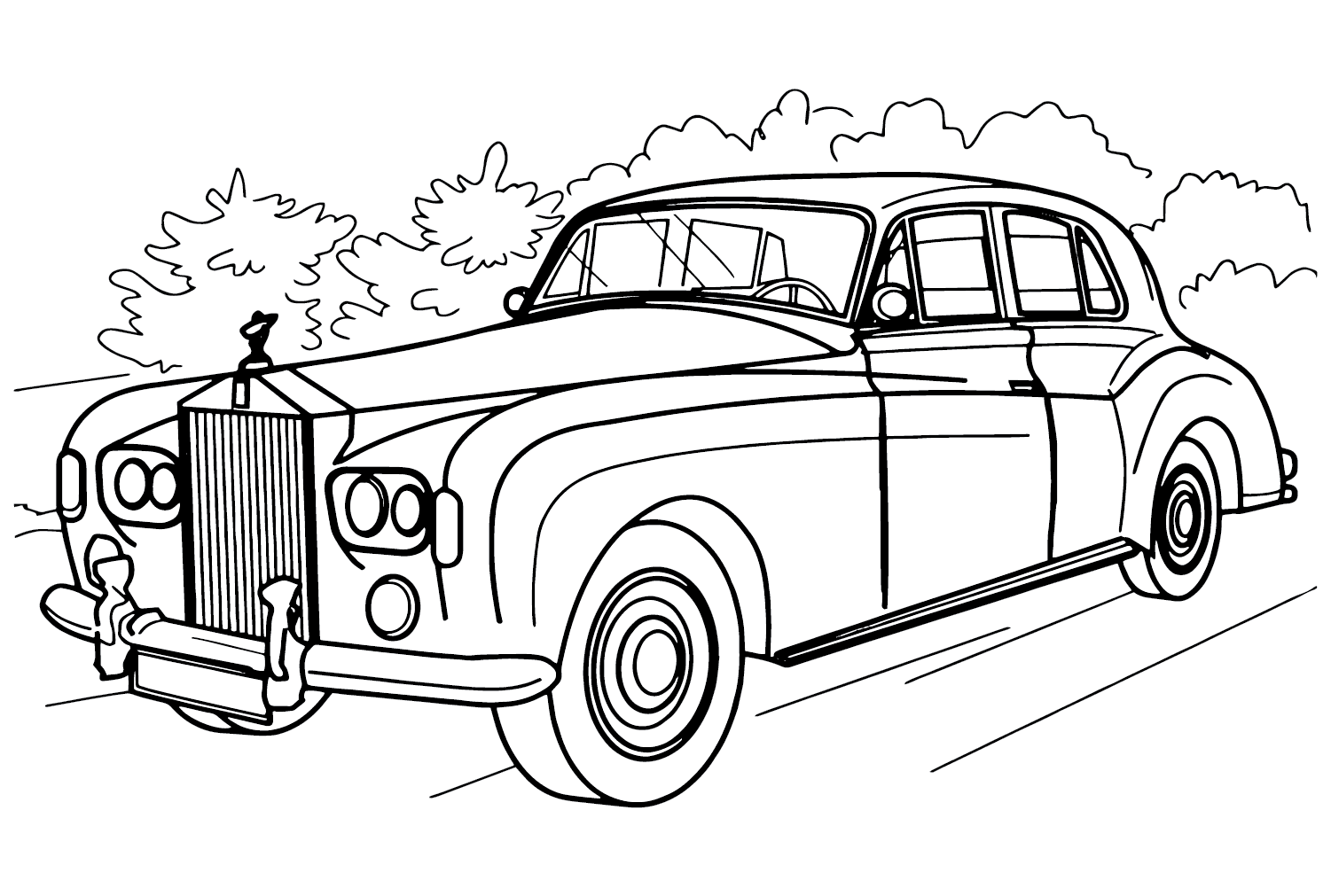 Vintage Rolls Royce Coloring Page