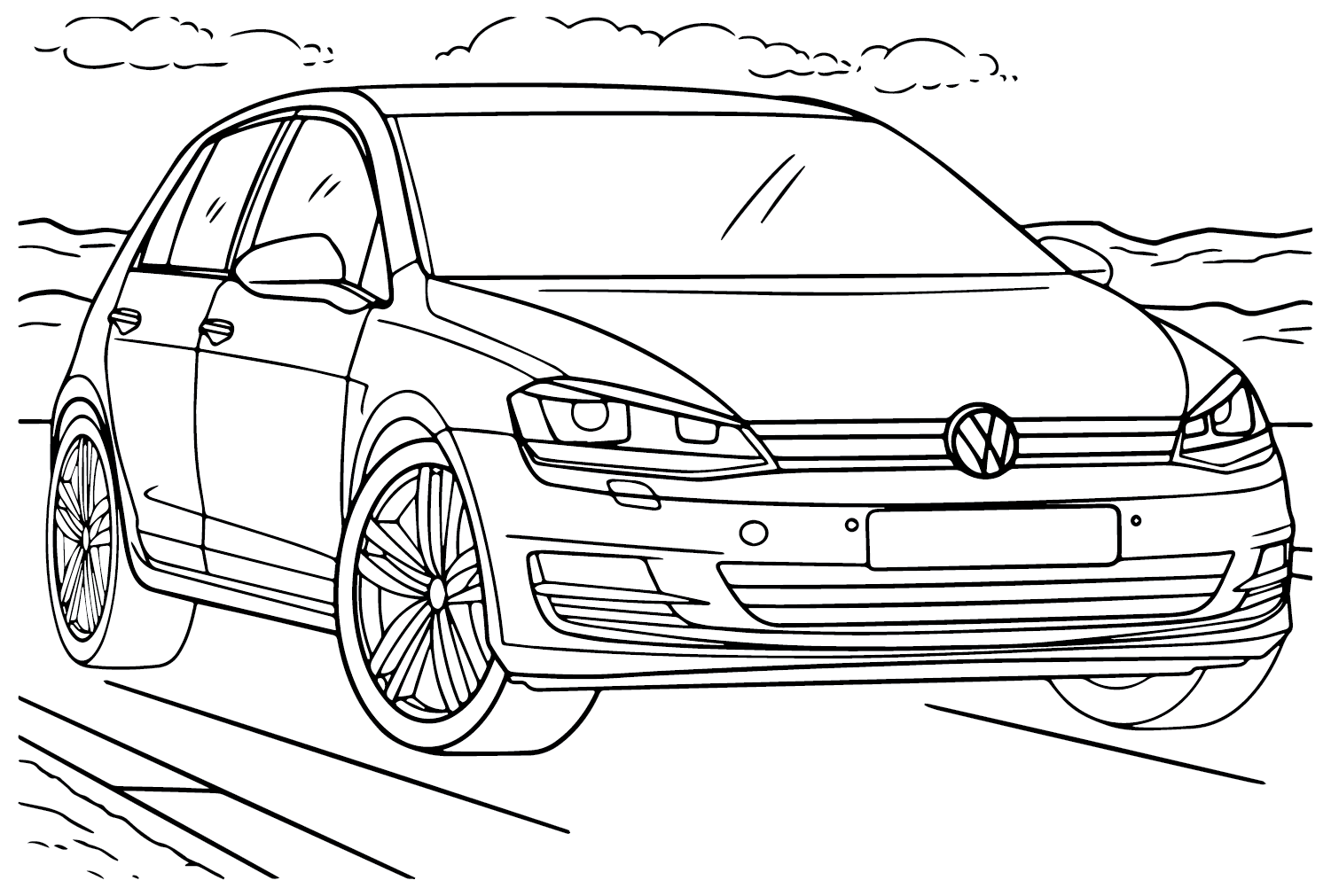 Coloriage Volkswagen Golf de Volkswagen