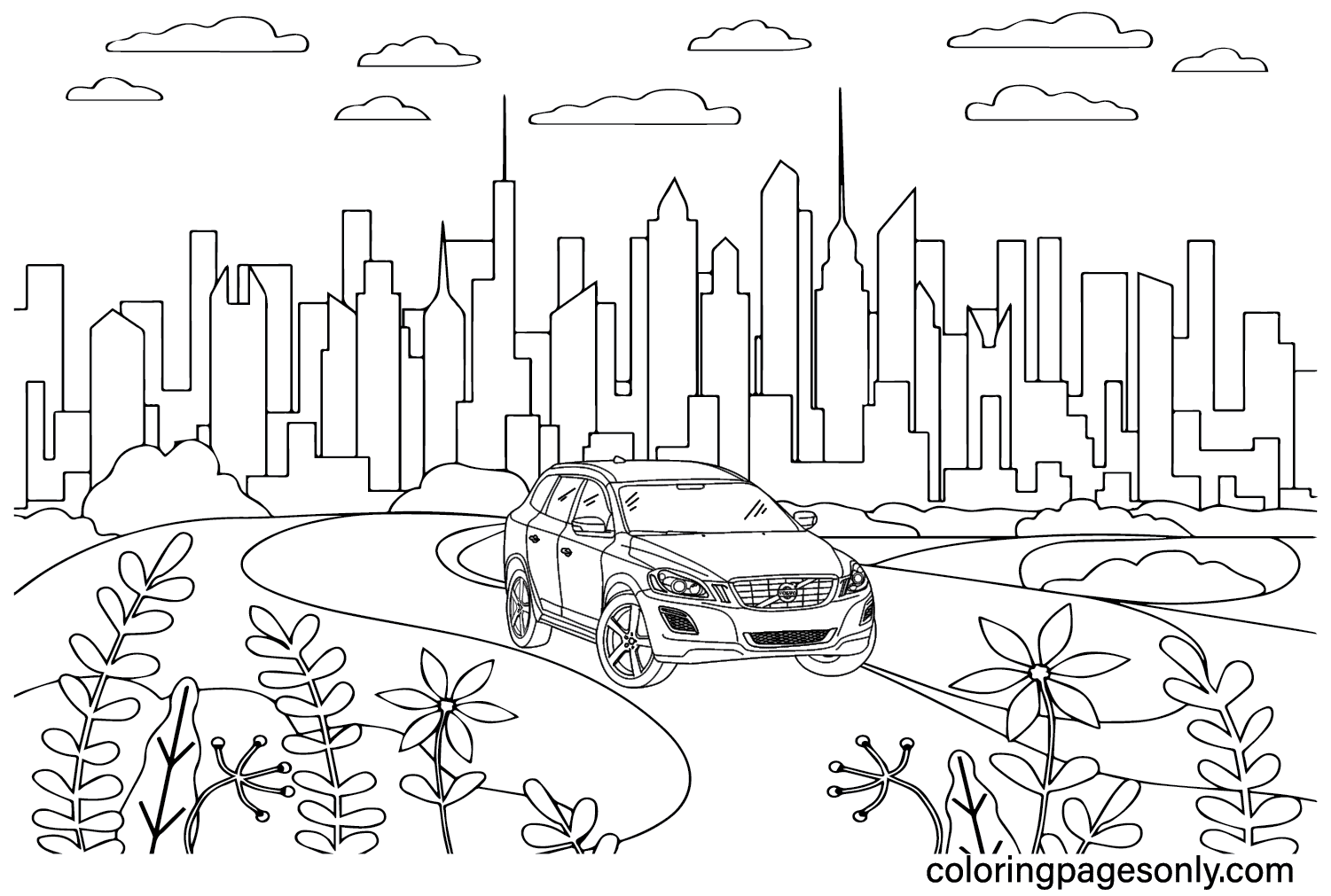 Volvo XC60 Coloring Page - Free Printable Coloring Pages