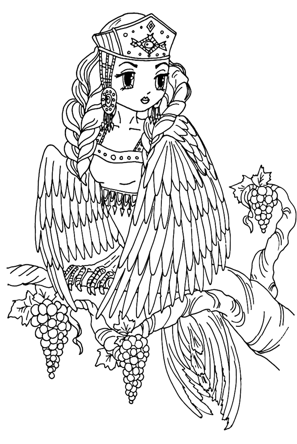 Engelvogel kleurplaat van Angel