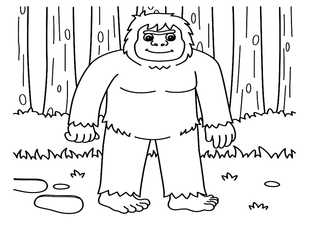 30 Bigfoot Coloring Pages Free - Bigfoot Coloring Page For Preschool 1200x880 