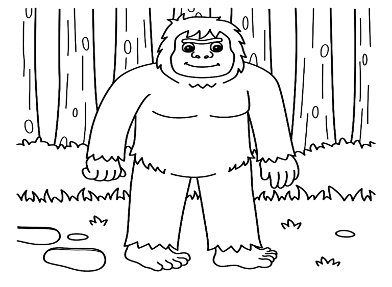 Bigfoot Coloring Page Printable