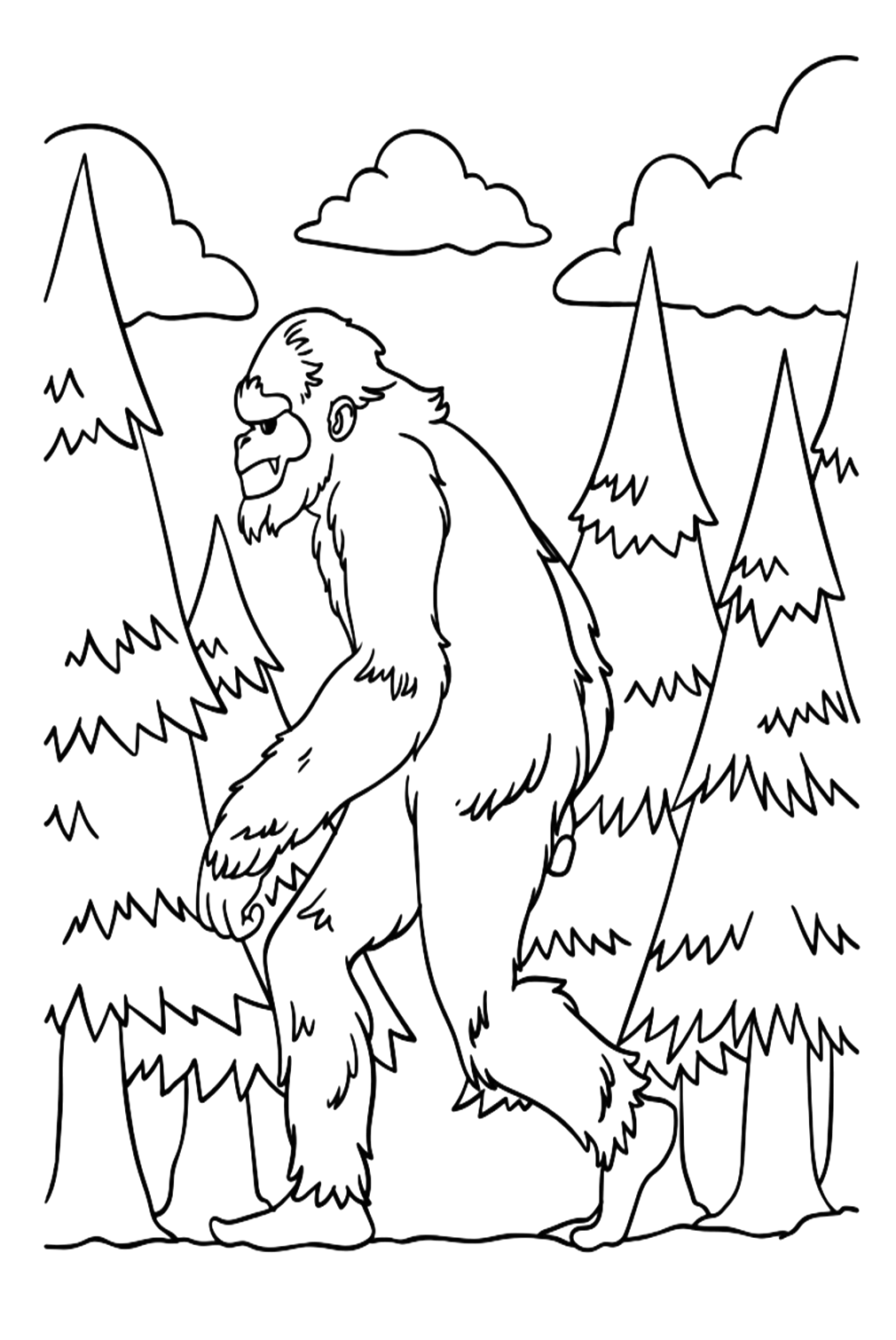 Bigfoot Malvorlagen PNG von Bigfoot
