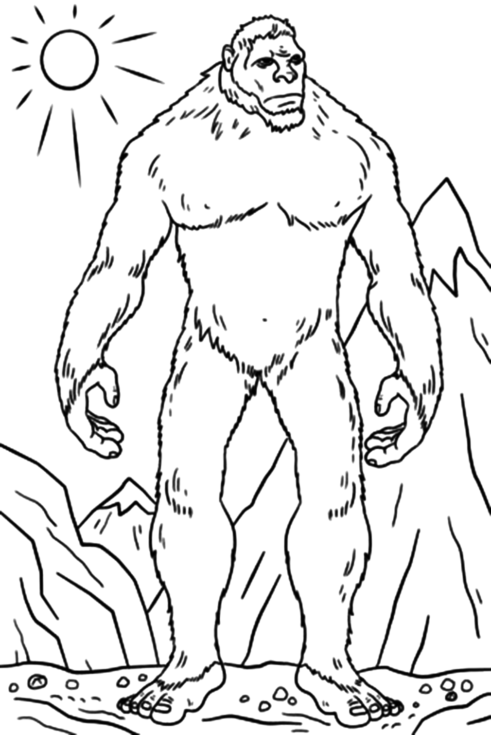 Bigfoot-Bild zum Ausmalen von Bigfoot