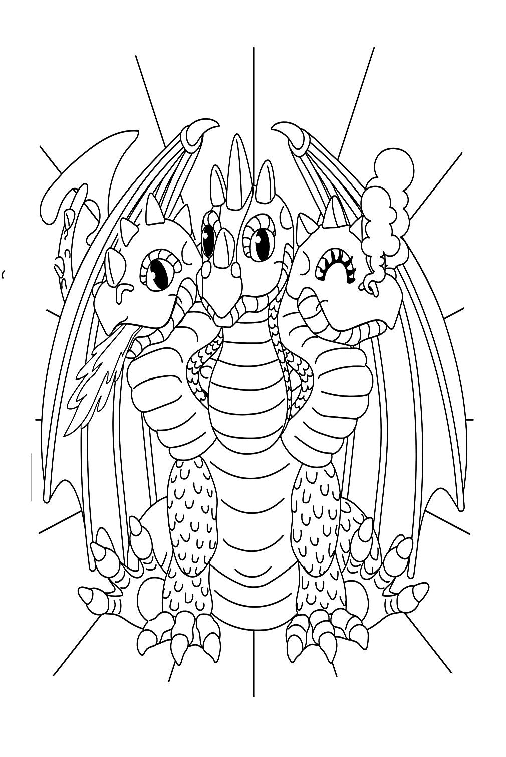 Cartoon Hydra kleurplaat van Hydra