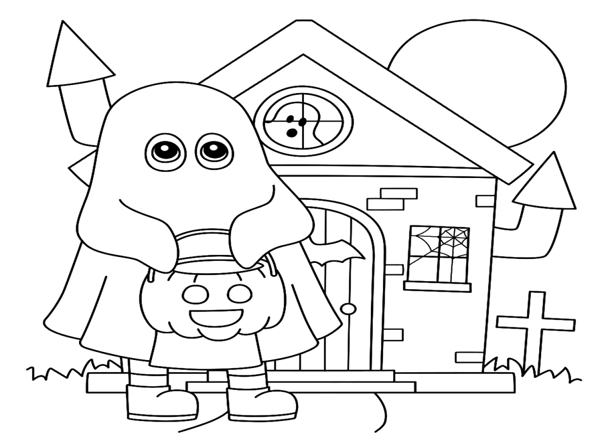 47 Free Printable Trick or Treat Coloring Pages