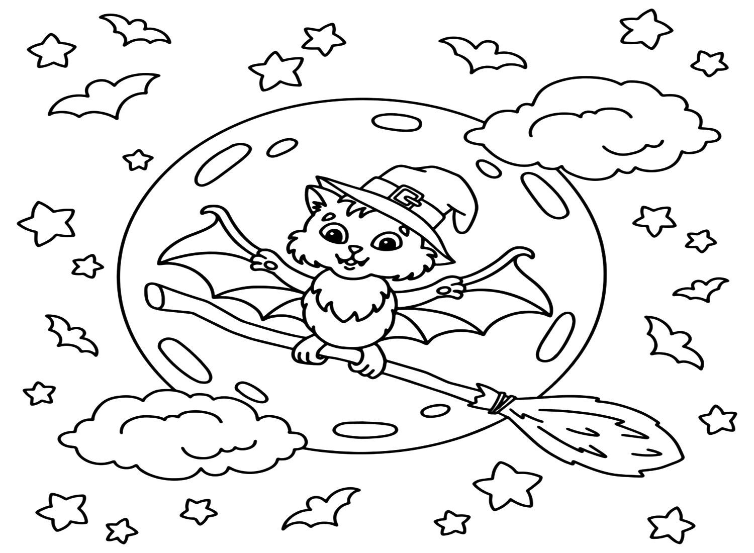 Coloring Pictures Of Halloween Bats - Free Printable Coloring Pages