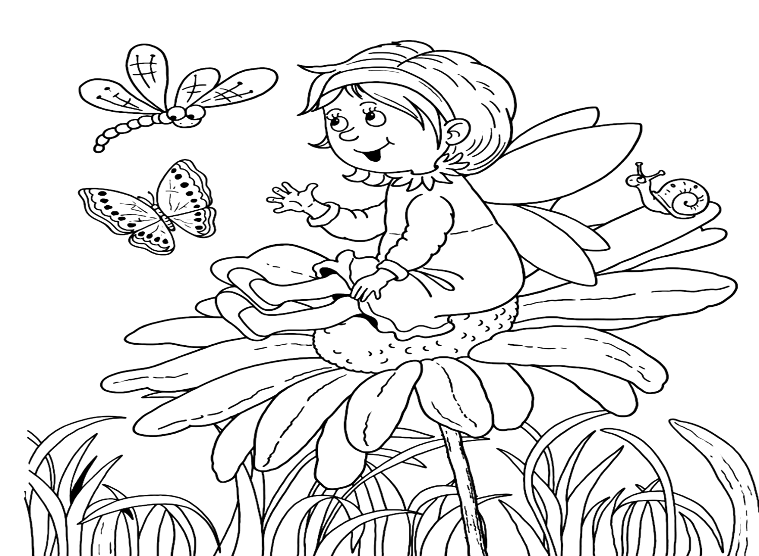 Cute Angel Coloring Pages