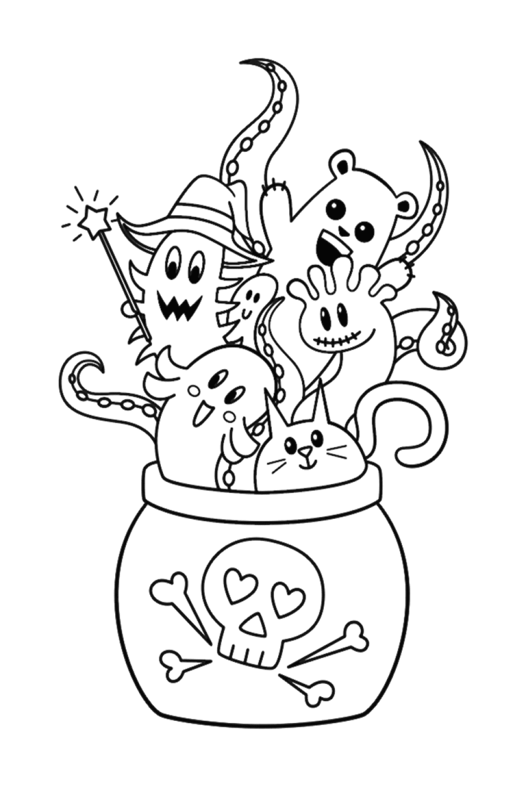 56 Free Printable Cute Halloween - Cute Halloween Coloring 768x1148