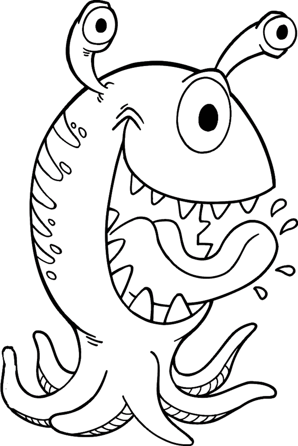 Cute Halloween Monster Coloring Pages