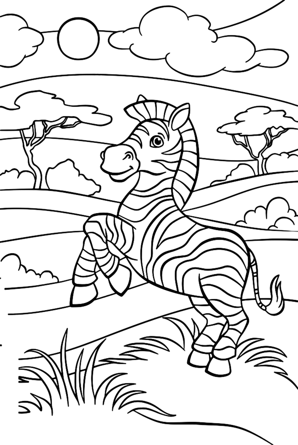 Cute Zebra Coloring Pages