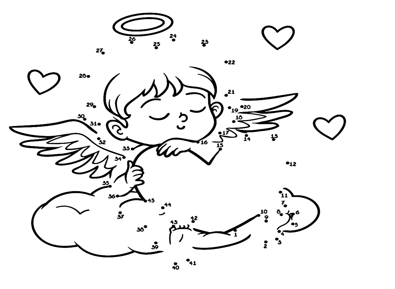 Dot To Dot Angel Coloring Page