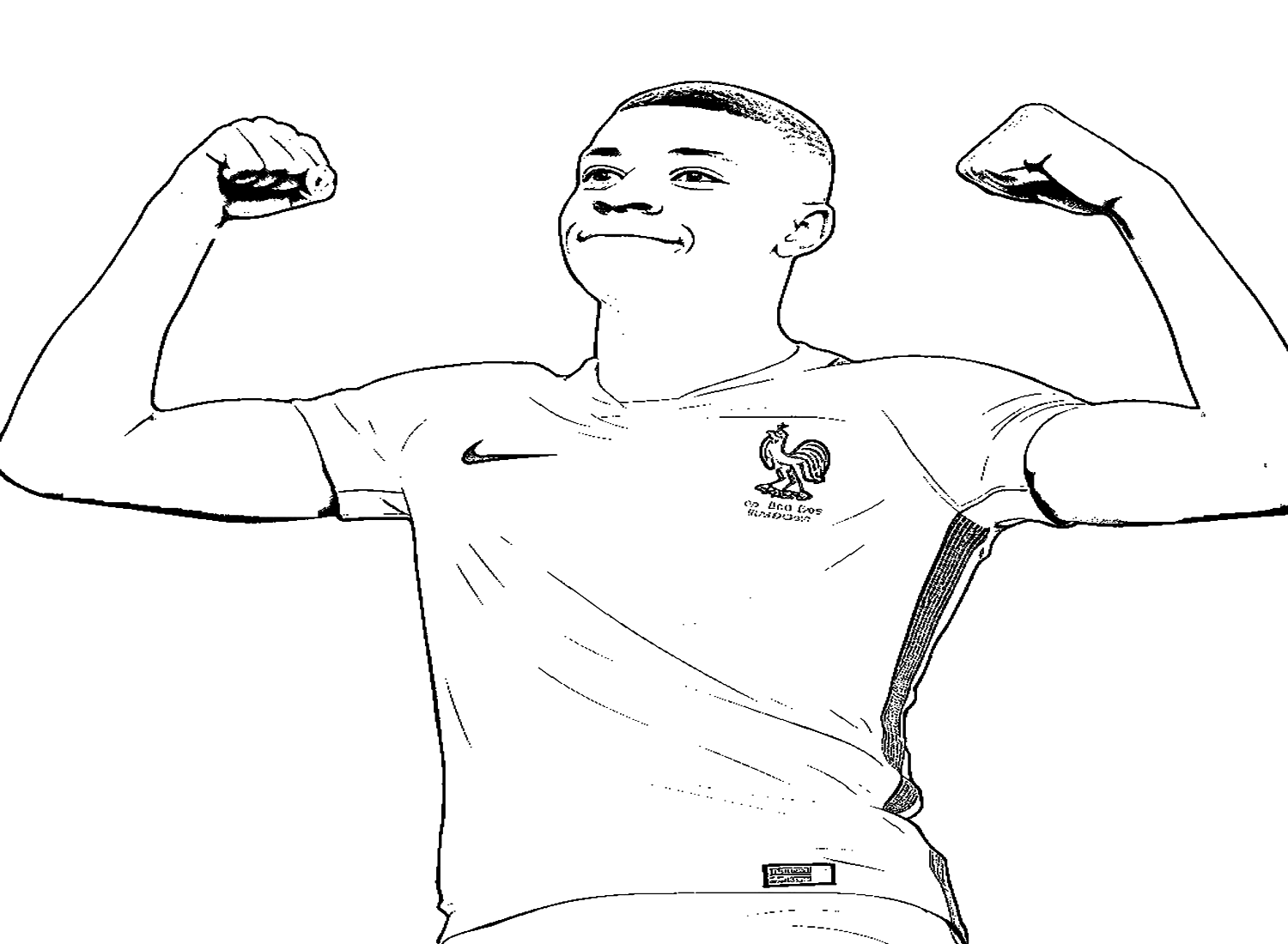 Desenho de Kylian Mbappé para colorir de Kylian Mbappé