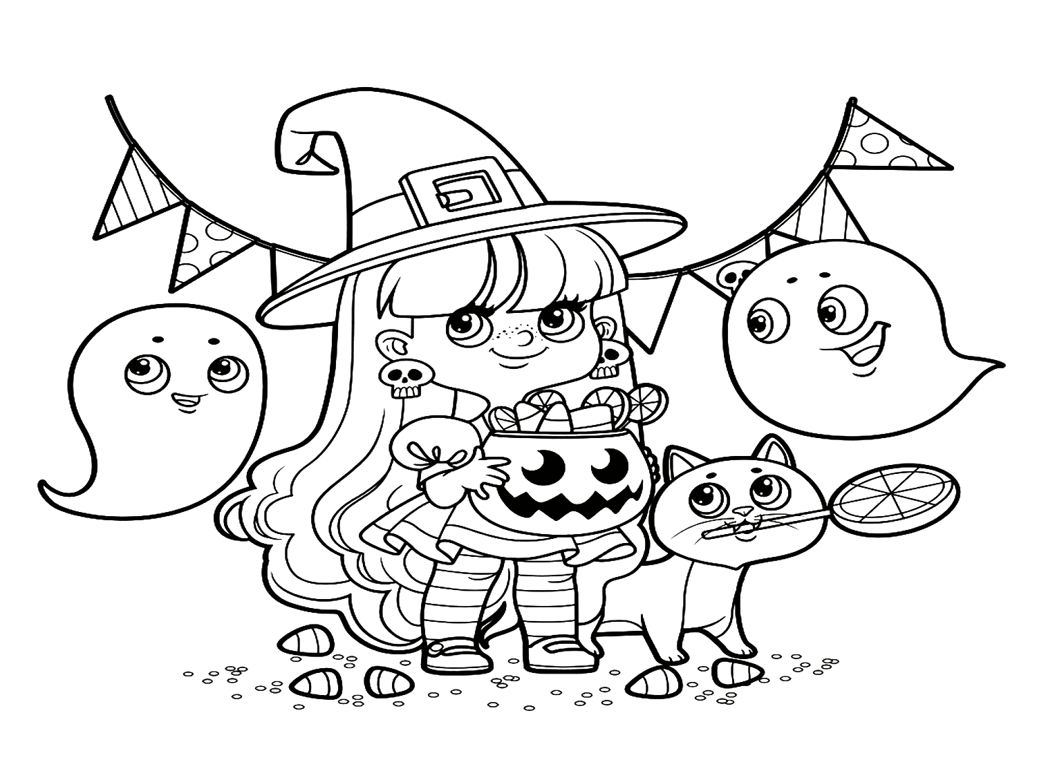 Free Printable Trick Or Treat Coloring Pages - Free Printable Coloring ...