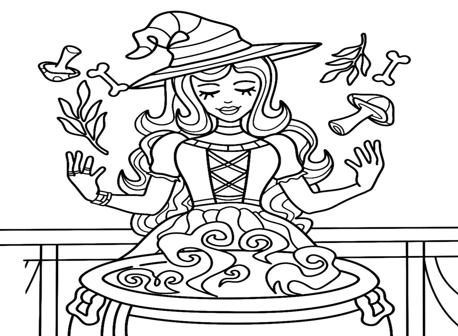 Free Printable Witch Coloring Pages from Witch