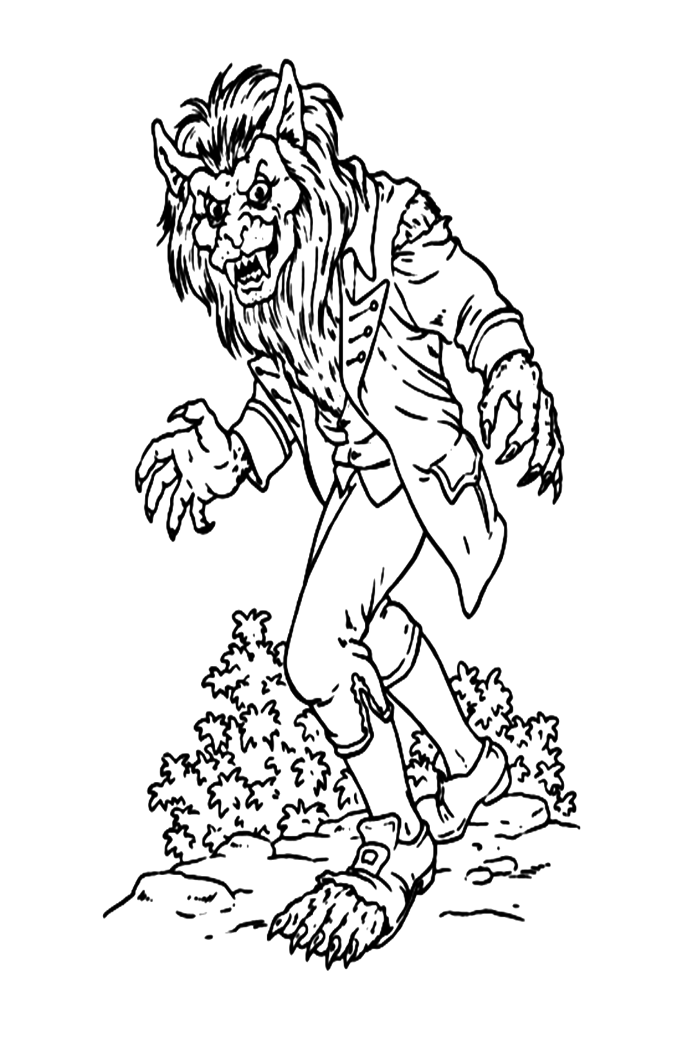 Giant Werewolf Coloring Page