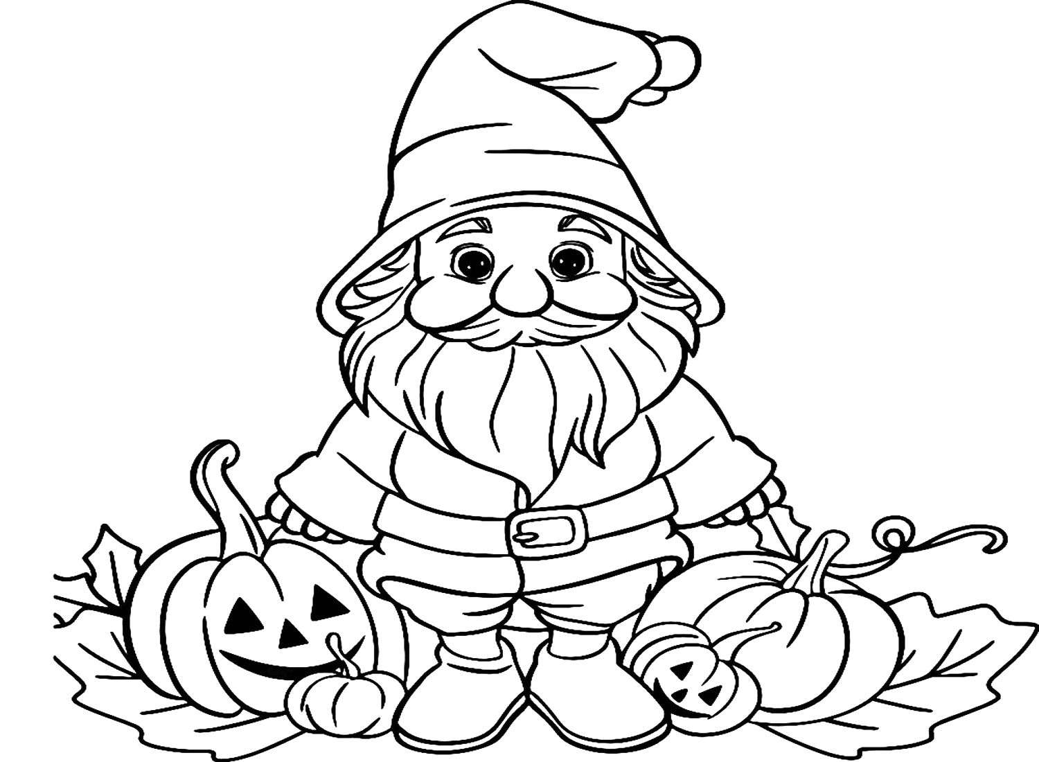 Coloriage Gnome et Jack O' Lantern de Jack O' Lantern