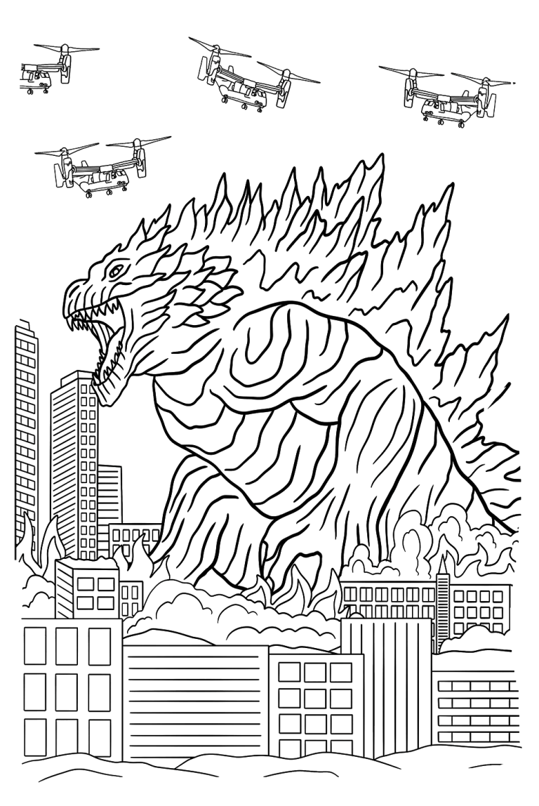 69 Free Printable Godzilla Coloring Pages