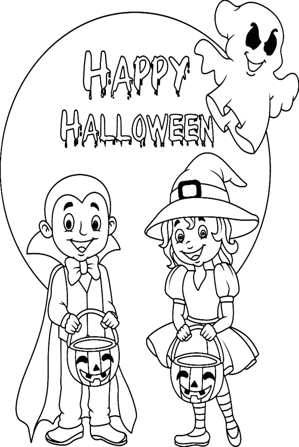 Halloween Coloring Pages Trick Or Treat from Trick or Treat
