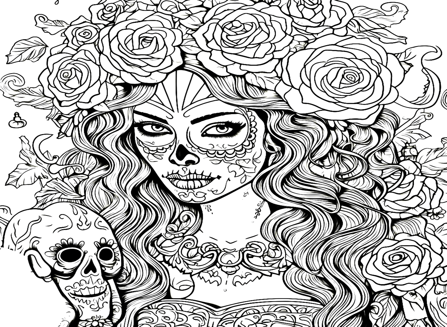 Halloween Mask Coloring Page For Adults