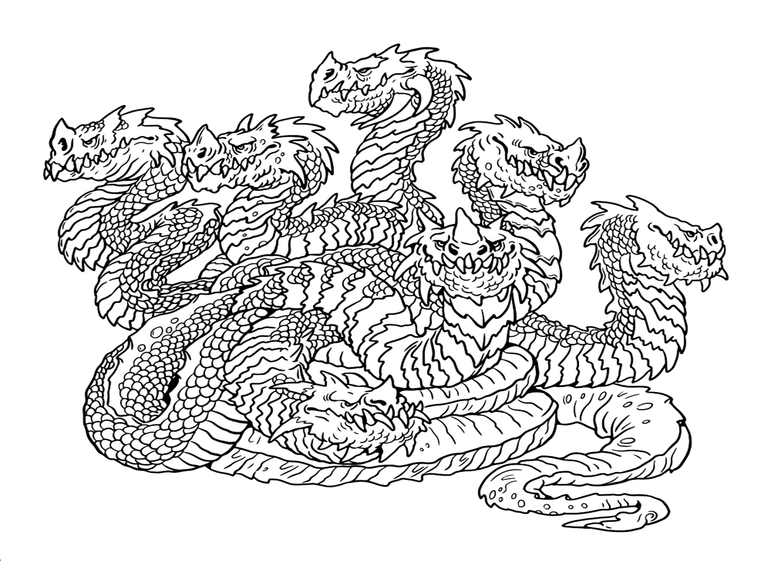 Hydra Dragon Coloring Pages