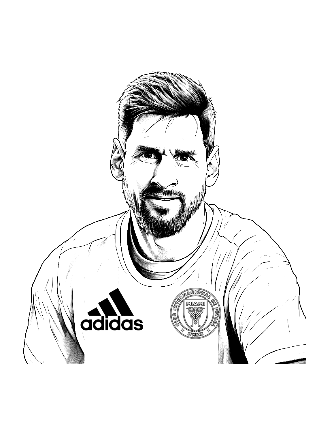 Lionel Messi Image Coloring Page