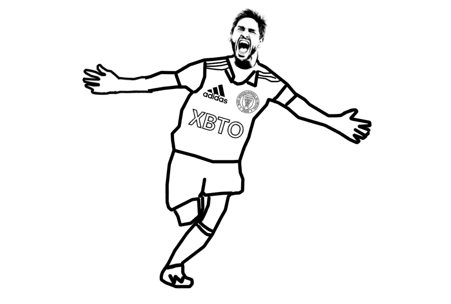 Messi Celebrates Victory Coloring Pages