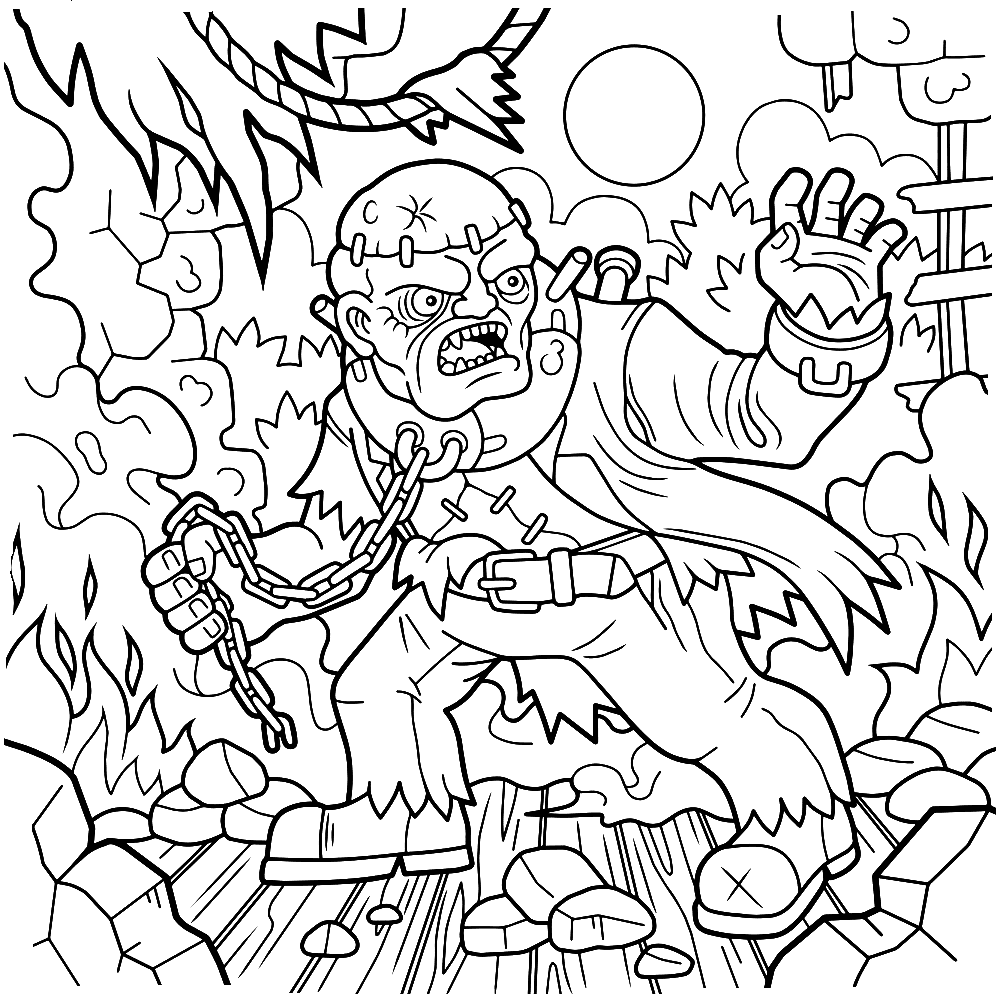 Monster Halloween Coloring Pages