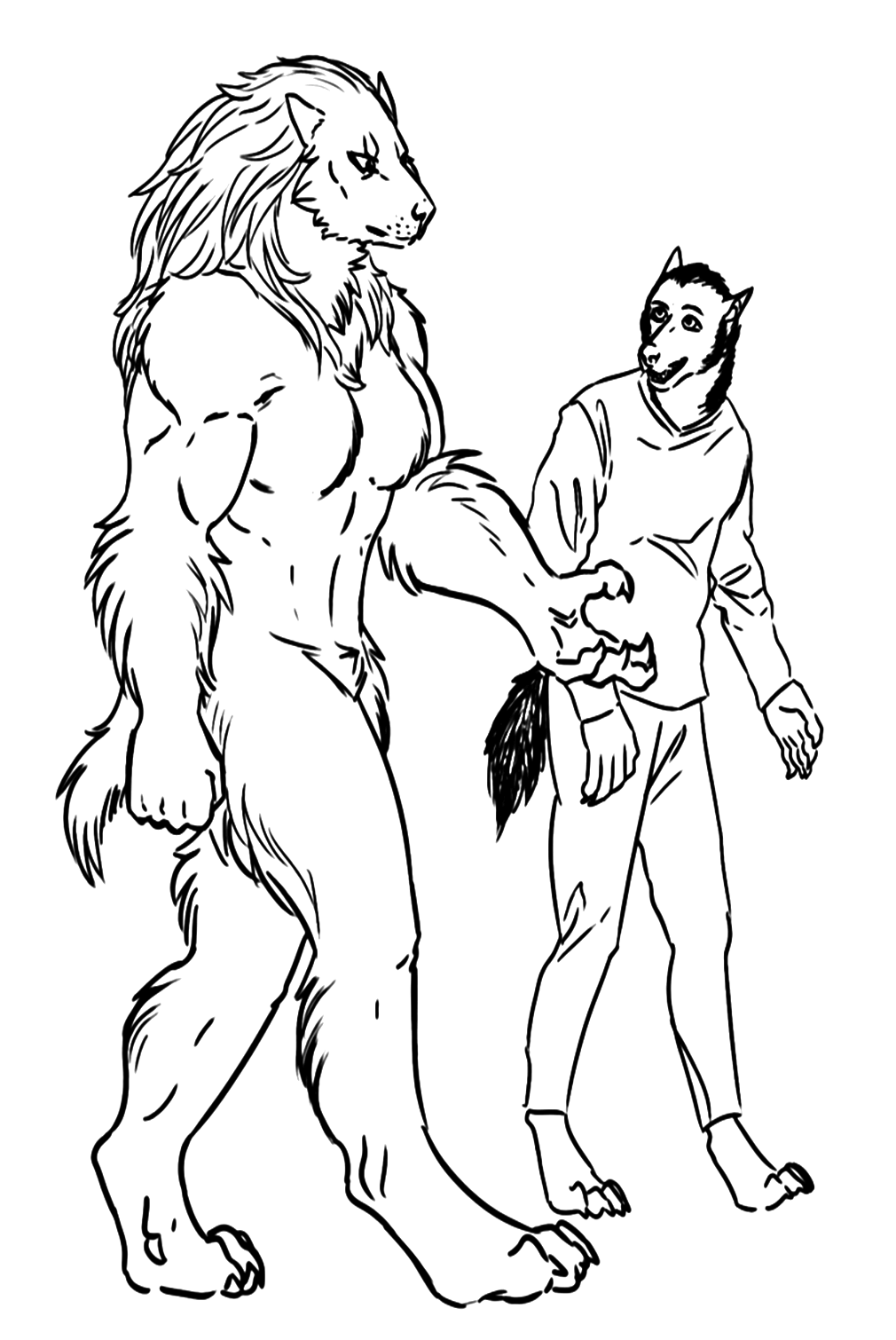 Muscular Werewolves Coloring Page