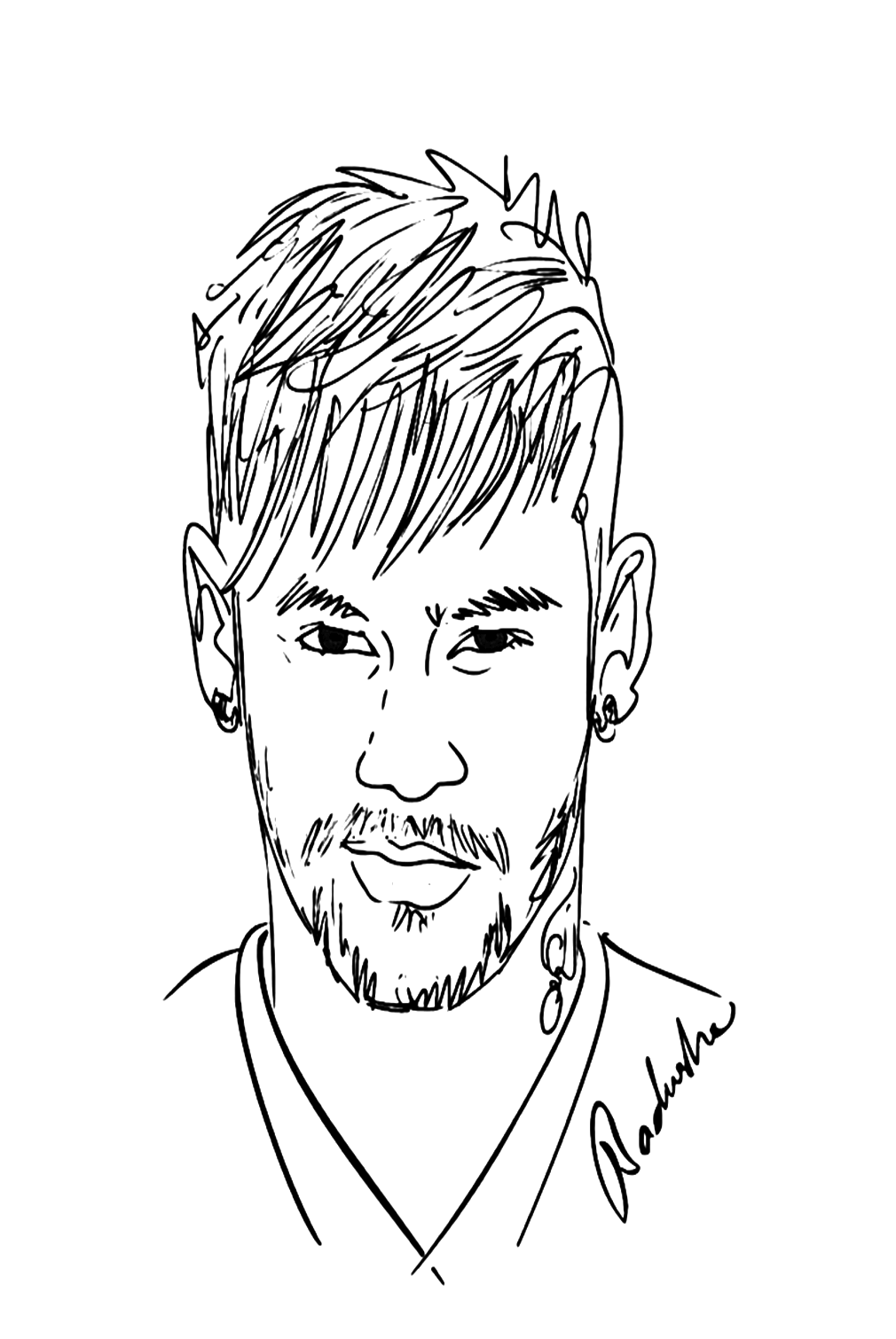 Neymar Printable Coloring Pages from Neymar