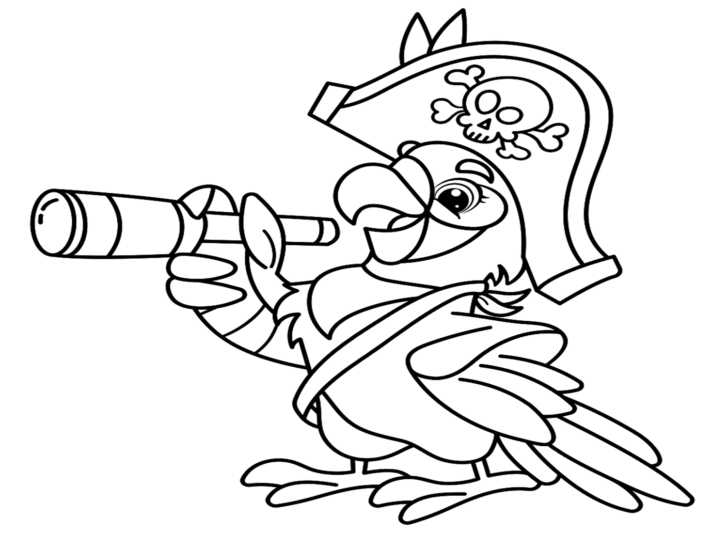 Parrot Pirate Coloring Page