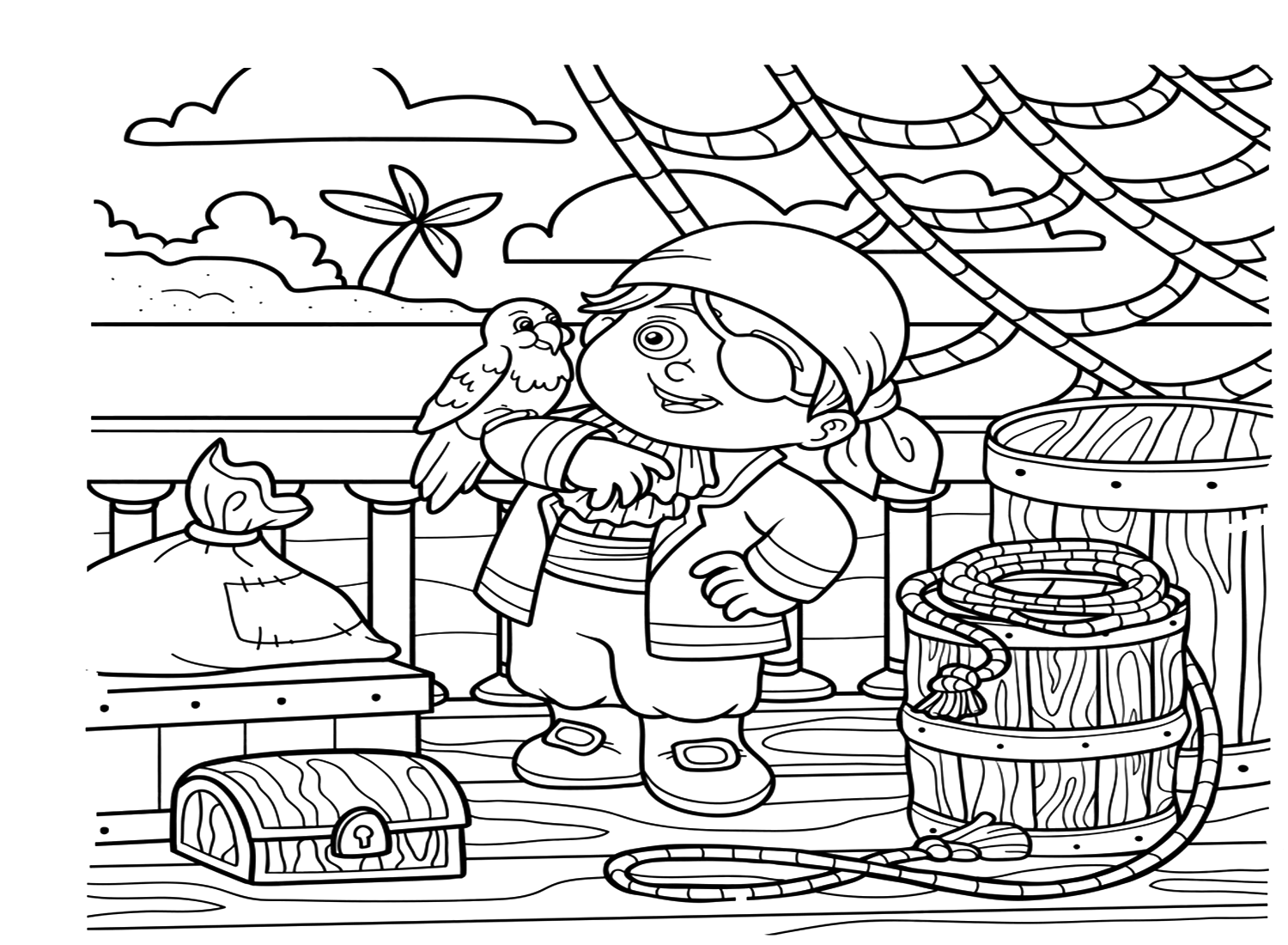 Pirate Coloring Pages PDF