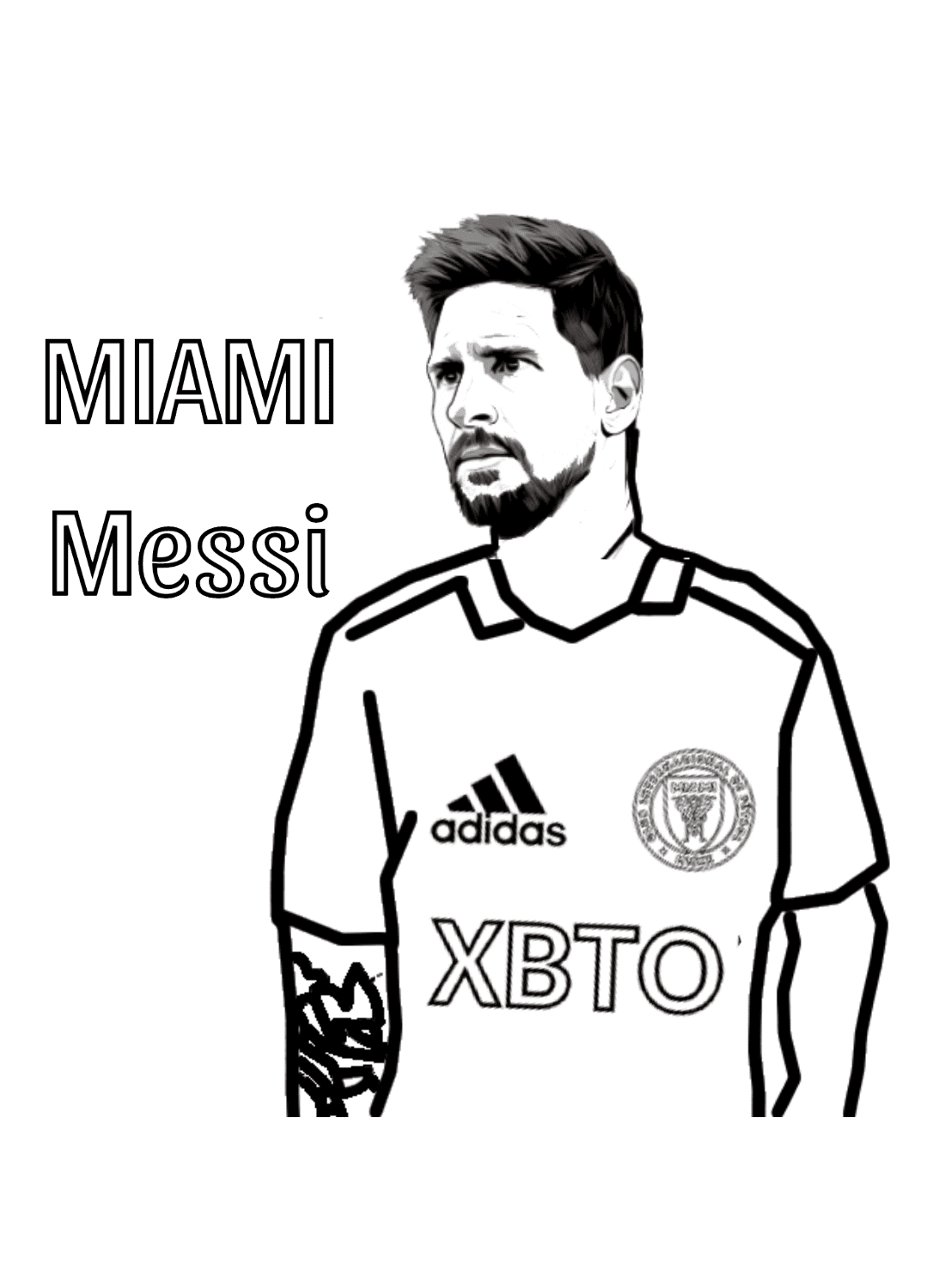 Jolies pages à colorier Messi de Lionel Messi