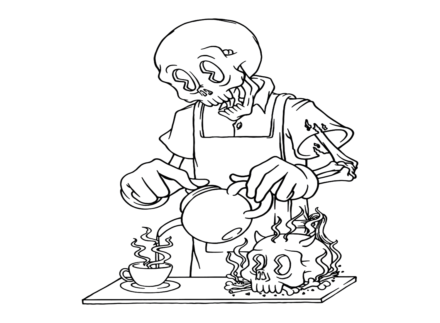 Scary Skeleton Coloring Pages