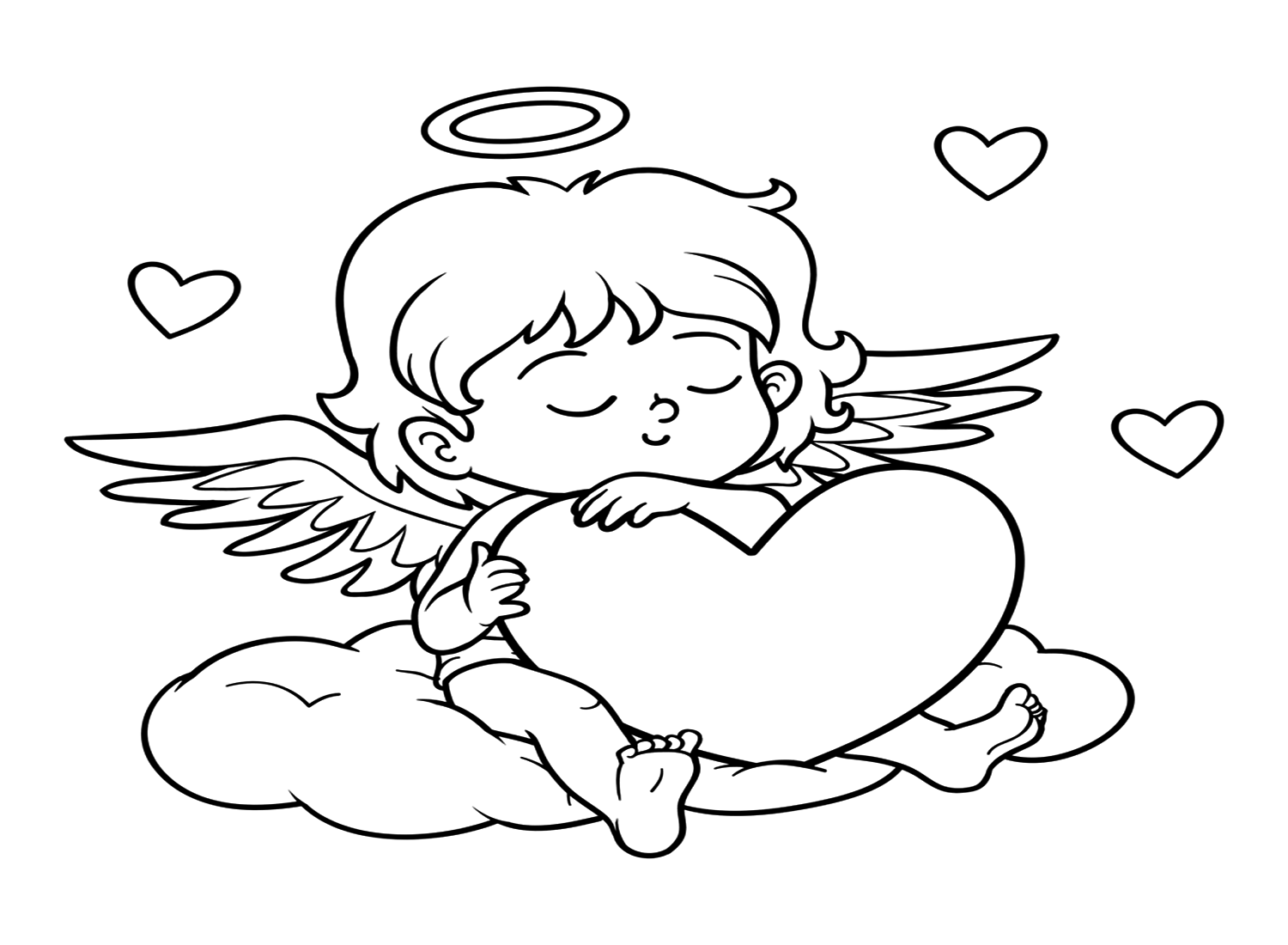 Simple Angel Coloring Page
