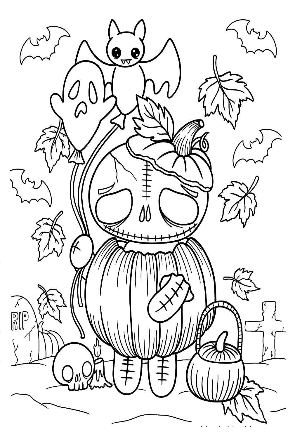 Coloriages Squelette Halloween
