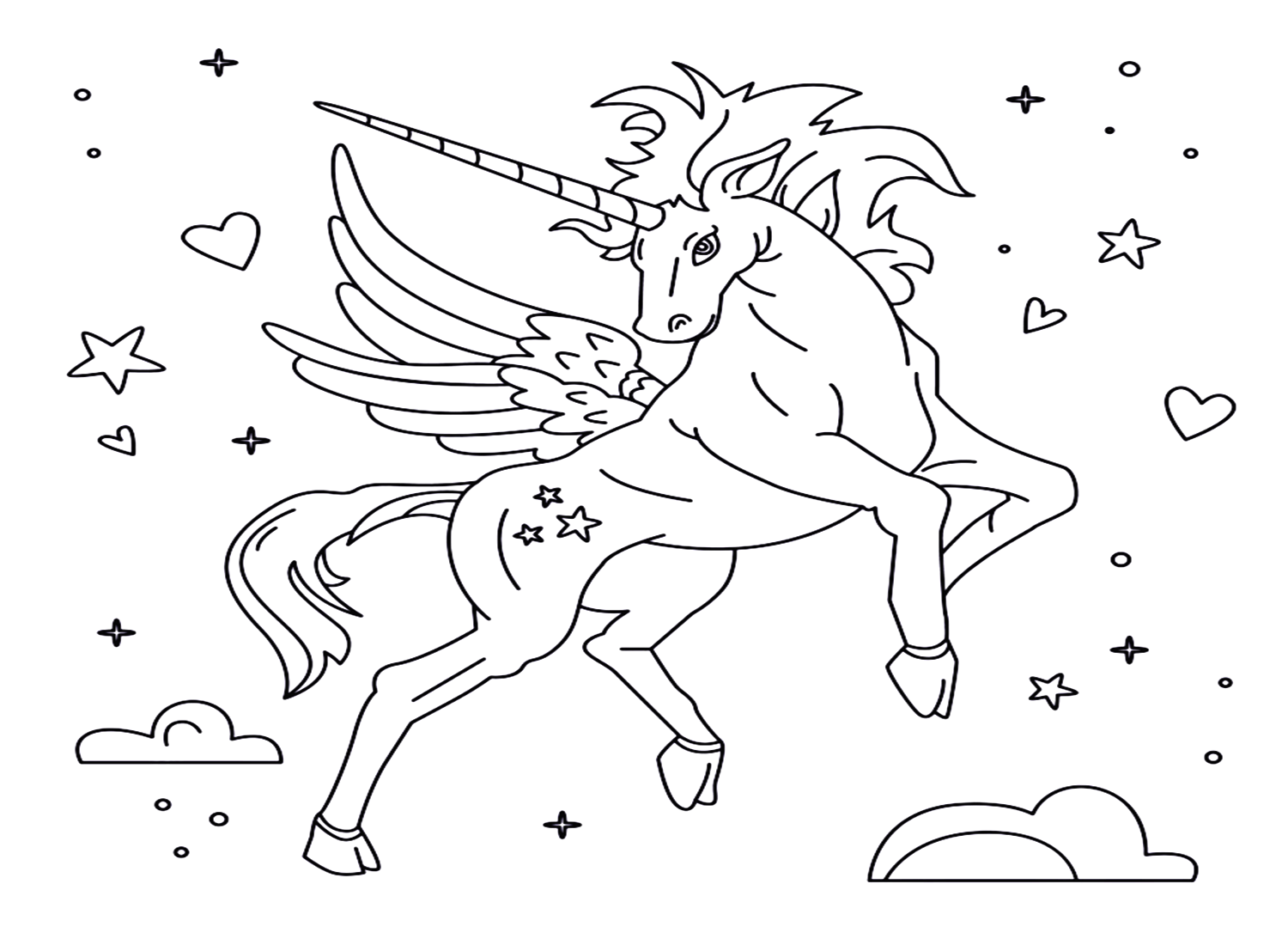 Unicorn Angel Coloring Page