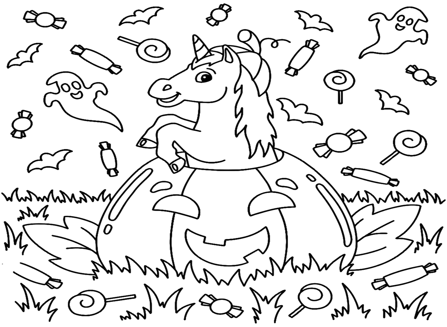 Halloween Unicorn Coloring Pages - Free Printable Coloring Pages