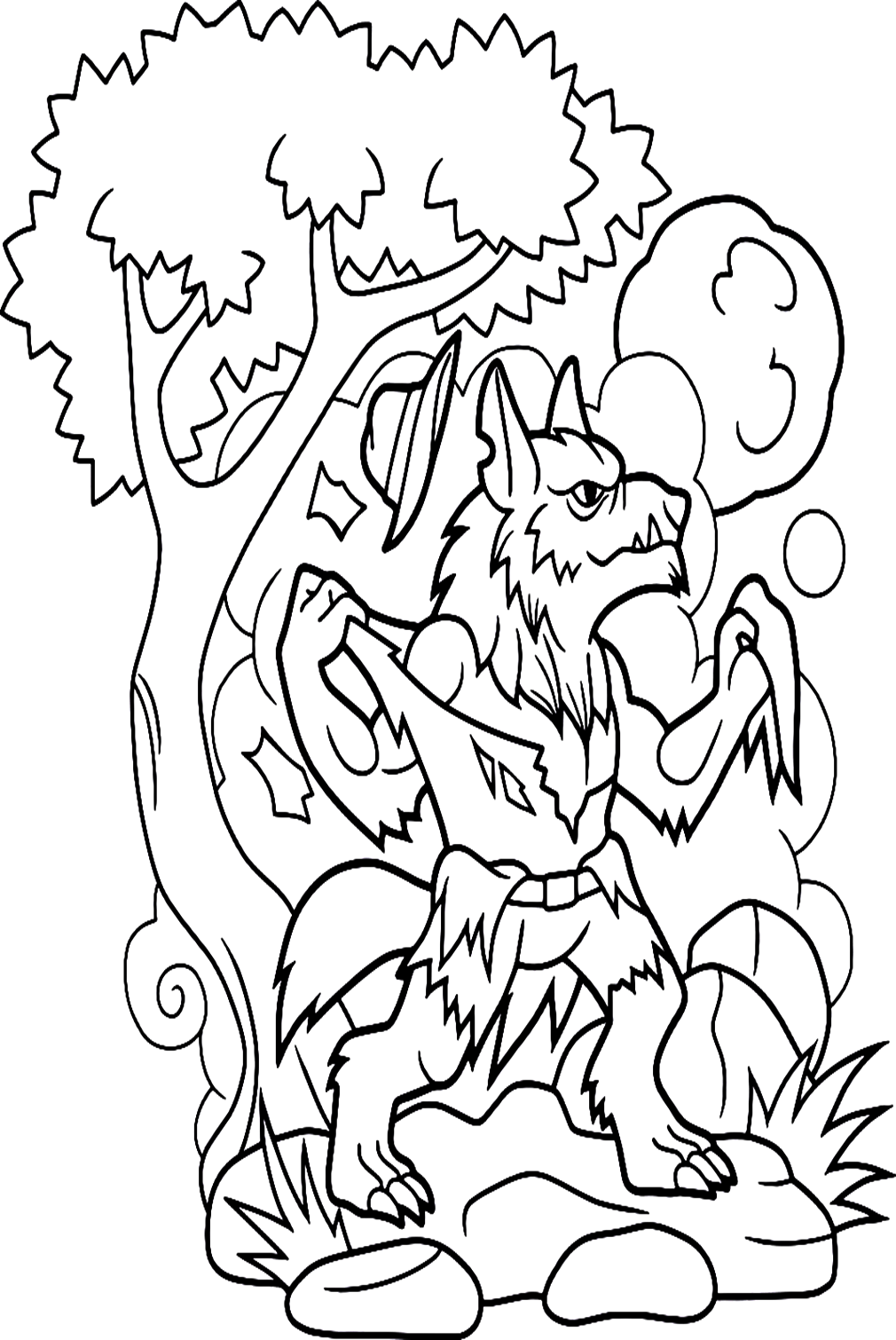 Werewolf Coloring Pages Printable